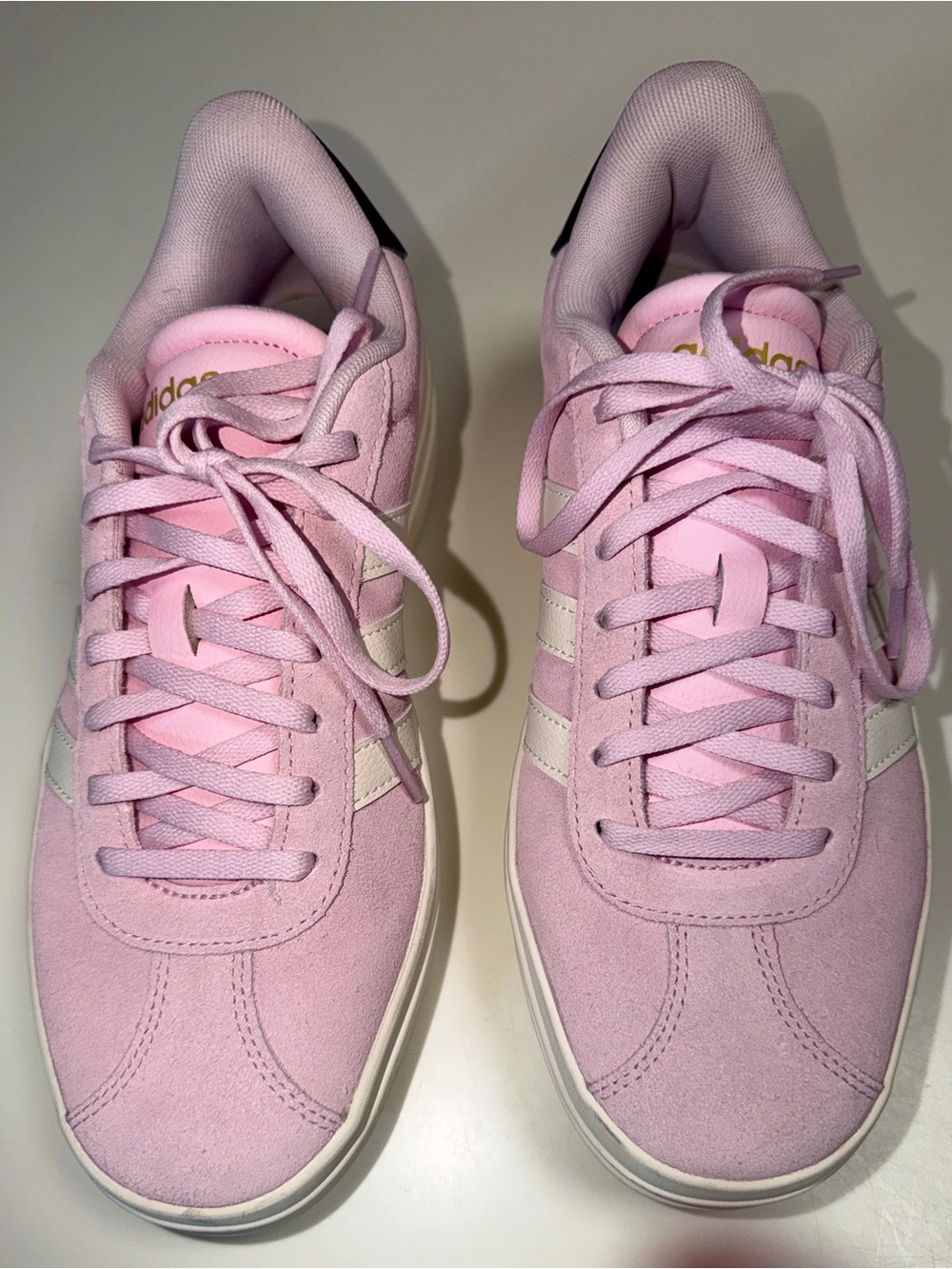adidas Women's Light Pink Suede Low-Top Sneakers